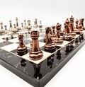 Chess Board with Classic Metal Chess Pieces Chirstmas Gifts for Husband Him Wooden Board Games