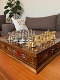 Wooden Chess Board with Storage Gold Silver Chess Pieces Custom Chess Set Premium Personalized Wood Board Games Christmas Gifts