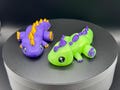 Glow T-Rex Baby Dino, 3D Printed, Flexi, Articulating Fidget, Toy Figurine, Glow in the Dark,  Dinosaur Shelf Decor