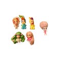 Mattel, Liddle Kiddle, 1968-1970, Luvvy Duvvy , Funny Bunny , Upsy downy , Apple Blossom, Sweet Pea , Sold Separately