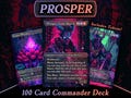 Prosper Tome-Bound MTG Proxy Commander Deck, 100 Cards + 7 Double Sided Token Cards | Custom Retro Horror Pixel Art Proxies for Magic EDH