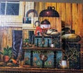 Milton Bradley " Cowboy Boots "Fully Interlocking 1000 Pieces Puzzle by Charles Wyscocki's Americana used Complete