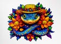 Wooden Puzzle “Lizard in Blooming Hat” – A Vibrant Handmade Gift for Art Lovers, Family Fun, Relaxation, and Unique Home Decor