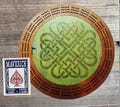 11” Customizable Celtic Cribbage board w/internal card and peg storage.
