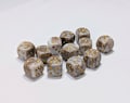 Mocha Latte D6 Resin Dice Set | Swirling Brown, White & Gold | Set of 6D6 or 12D6 | 16mm