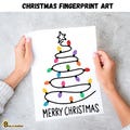 Christmas fingerprint art for kids, DIY art and craft activity for kids or toddlers