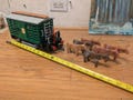 Playmobil 4121 Stock Cattle Car with cows steer A.S. Butcher's Stall Western Railway Freight Livestock 1987 G Scale