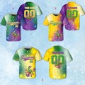 Personalized Mardi Gras Baseball Jersey, Custom Name And Number Baseball Jersey, Mardi Gras Carnival Jersey, Gift For Family Matching