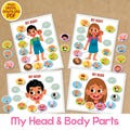 Body Parts Activity For Kids, Matching Activity Printable, Toddler Busy Book Pages, Learning Binder Activity, Homeschool Preschool Resource