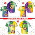 Personalized Mardi Gras Baseball Jersey, Custom Name And Number Baseball Jersey, Mardi Gras Carnival Jersey, Gift For Family Matching