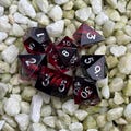 Dragon Eye Dice, Black And Red Dice, Liquid Core Dice, Resin Dice Set, Fantasy Dice, RPG Dice Set, Dragon-Themed Dice