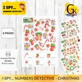 Printable Christmas I spy worksheets for toddlers and preschoolers. Printable Preschool, Kindergarten Learning Worksheets. US letter PDF