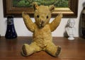 1940's Pedigree Teddy Bear with Mohair Fur and Jointed Limbs - Made in England with Original Label