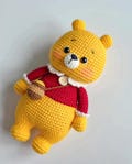 Crochet chubby pooh - Chubby pooh bear - Amigurumi Pooh, Stuffed toy, Baby toy, Gift for baby