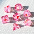Dice Set, Pink DND Core Dice Set, Fruit Edge Liquid Dice Set, Dungeons And Dragons Dice Set, Role Playing Games Gift