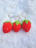 Crochet Strawberry Keychain
