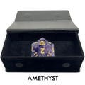 Balanced Gemstone d20 | Mathematically Balanced | Unique d20 | Big Gemstone Dice | Display Case | TTRPG Gift | Amethyst | Quartz | Amazonite