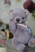 Artist teddy bear, memory fluffy bear, stuffed bear toy, collectible bear, bear for gift