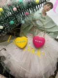 Personalised miniature purse for dolls 1/6 scale "Colored heart", bag, handbag for Blythe, Momoko, NF, FR, Poppy Parker