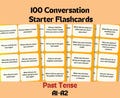 100 Conversation Starter Flashcards for Adult ESL Beginner Learners Past Simple Tense  Speaking Cards A1-A2
