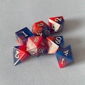 Luminous Fest - Neon Rainbow and Black - Fluorescent Polyhedral Dice - D&D Dice Set