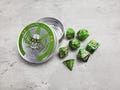 Green Leaf Themed Dice Set with Tin | D&D Dice | DND