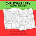 Christmas I Spy and Coloring Sheets