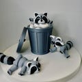 Articulated 3D-Printed Raccoon Toy with Optional Garbage Can | Poseable Desk Toy | Cute Raccoon Gift