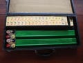 Complete Art Deco Bakelite Mahjong Mah Jong Set 4 Racks 146 pcs Faux Gator Case
