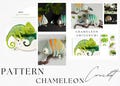 2in1 Crochet chameleon PATTERN Handmade Amigurumi animal