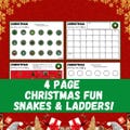 Christmas Printable Snakes & Ladders | Christmas Party Games | Christmas Games for Kids Teens and Adults | Christmas Printable Activities