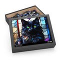 Black cat in stained glass　Puzzle (120, 252, 500-Piece)