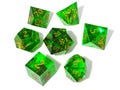 Emerald Dice - green dice, wicked dice, elphaba dice, resin dnd dice