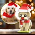 Christmas Golden Retriever Full Body Puppy Customizable Golden Retriever 1 Dog Photo Custom Brick Figures Small Lego Like Block Dog Lover