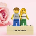 Custom Couple Minifig Personalized Mini figurine With Engraved Base Display Box Gift On Valentine's Day Christmas birthday Anniversary Gift