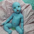 Full Silicone Reborn Doll Girl Blue 13 Inches