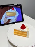 Strawberry Cake Taba Squishy Toy,Cute Dessert Stress Reliever,Unique Fun Gift for Foodies,Fidget Toy,Cute Healing Gift