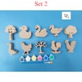 10 pcs Paintable Wooden Toy Sets for Kids with paint, DIY Craft Kit for Creative Play, Natural Eco-Friendly Wooden Toys, animal figure toys