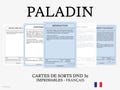 DnD 5e Spell Cards in French | PALADIN | D&D and Role Playing Accessories | Downloadable and Printable PDF | Multiple Colors