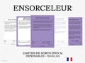 DnD 5e Spell Cards in French | SORCERER | D&D and Role Playing Accessories | Downloadable and Printable PDF