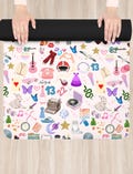 Tay Inspired Gifts Girlie Yoga Mat Easter Eggs Fangirl Tay Yoga Era Swift Themed Gifts for Her Millennial Rubber Yoga mat Gifts for Daughter
