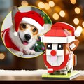 Christmas Corgi Full Body Puppy Customizable Corgi 1 Dog Photo Custom Brick Figures Small Lego Like Block Figurine Corgi Dog Lover Dad Mom