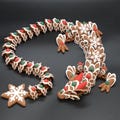 Discover the 25-inch long 3D-printed articulated gingerbread dragon. This unique piece will add a fun touch to your decor.