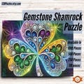 Gemstone Shamrock 1000 Piece Jigsaw Puzzle, Sparkling Clover Leaf Jigsaw Puzzle, St Patricks Day Jigsaw Puzzle, 500/250 also available
