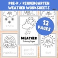 Weather Learning & Tracing Workbook | Pre-K Preschool Activity Book | Homeschool Printable | Teacher Resource | Fine Motor Skills | 12 Pages
