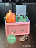 Dumpster Fire Funny Desk Container | Office Decor | This is Fine | Raccoon Trash Panda Fidget | Gift for Coworker |