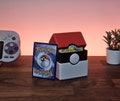Pokemon Card Holder - Pokémon Card Storage Chest Magnetic | Pokeball Card Box For Trading Card Sleeves - Custom Sizes - Pokemon Gift Game