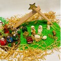 Nativity sensory bin pack, away in a manger, nativity play dough and dyed rice, sensory play, Christmas theme gifts, Jesus Birthday scene