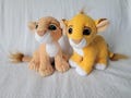 Lion King, Simba & Nala, Vintage Plush Stuffed Animal Toys, Mattel, 1993, 8.5/7.5 Inches, PLEASE READ