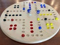 Handmade Wahoo Game Board – Hardwood Circle Board with Marbles & Dice – Choose Maple, Cherry, or Walnut